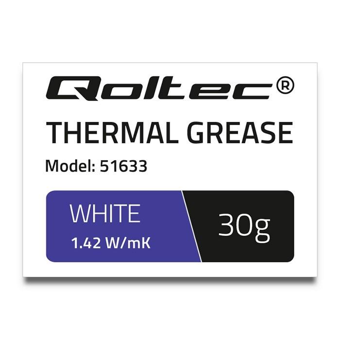 Qoltec terminė pasta 1.42 W/m-K 30g balta