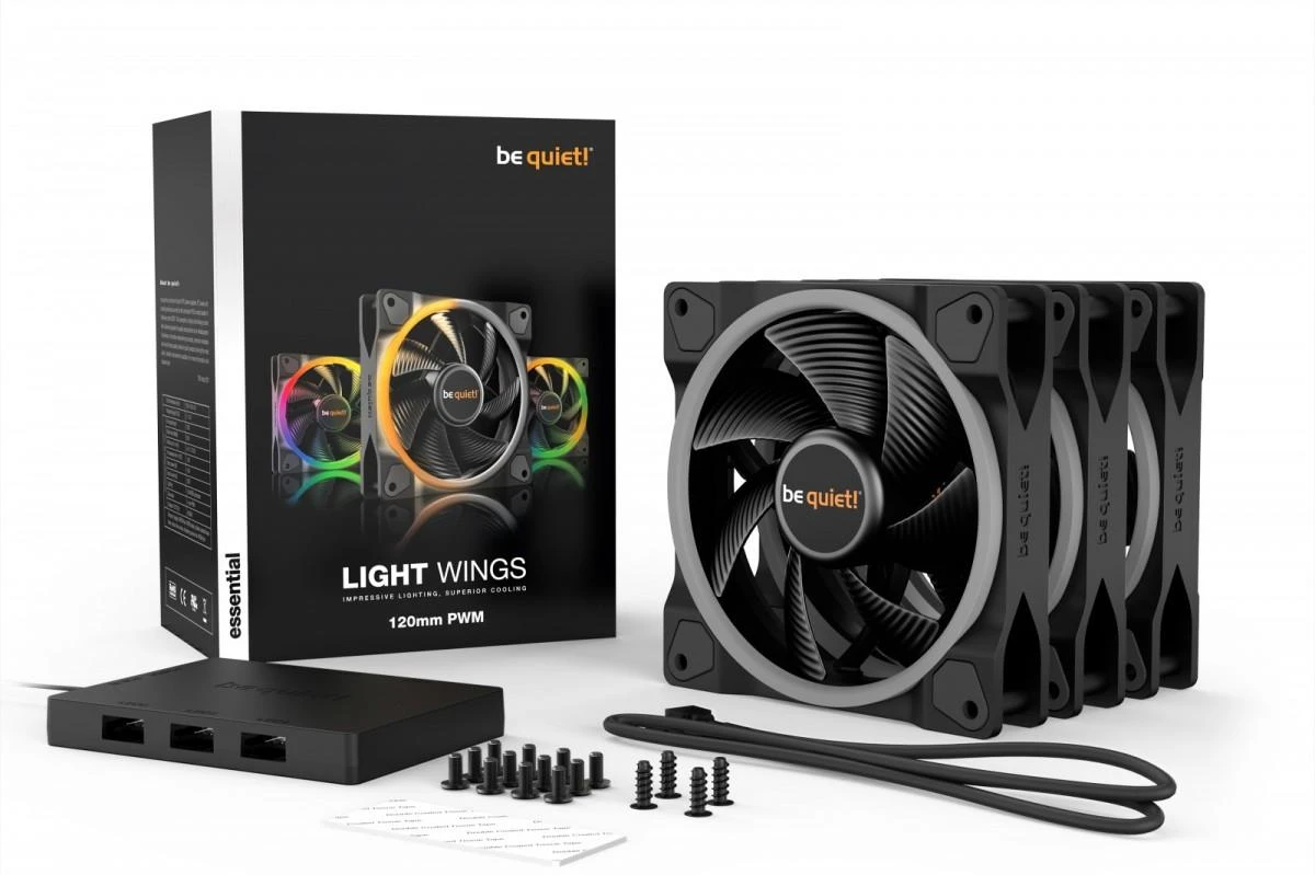 be quiet! LIGHT WINGS 120mm PWM komplektas 3 vnt
