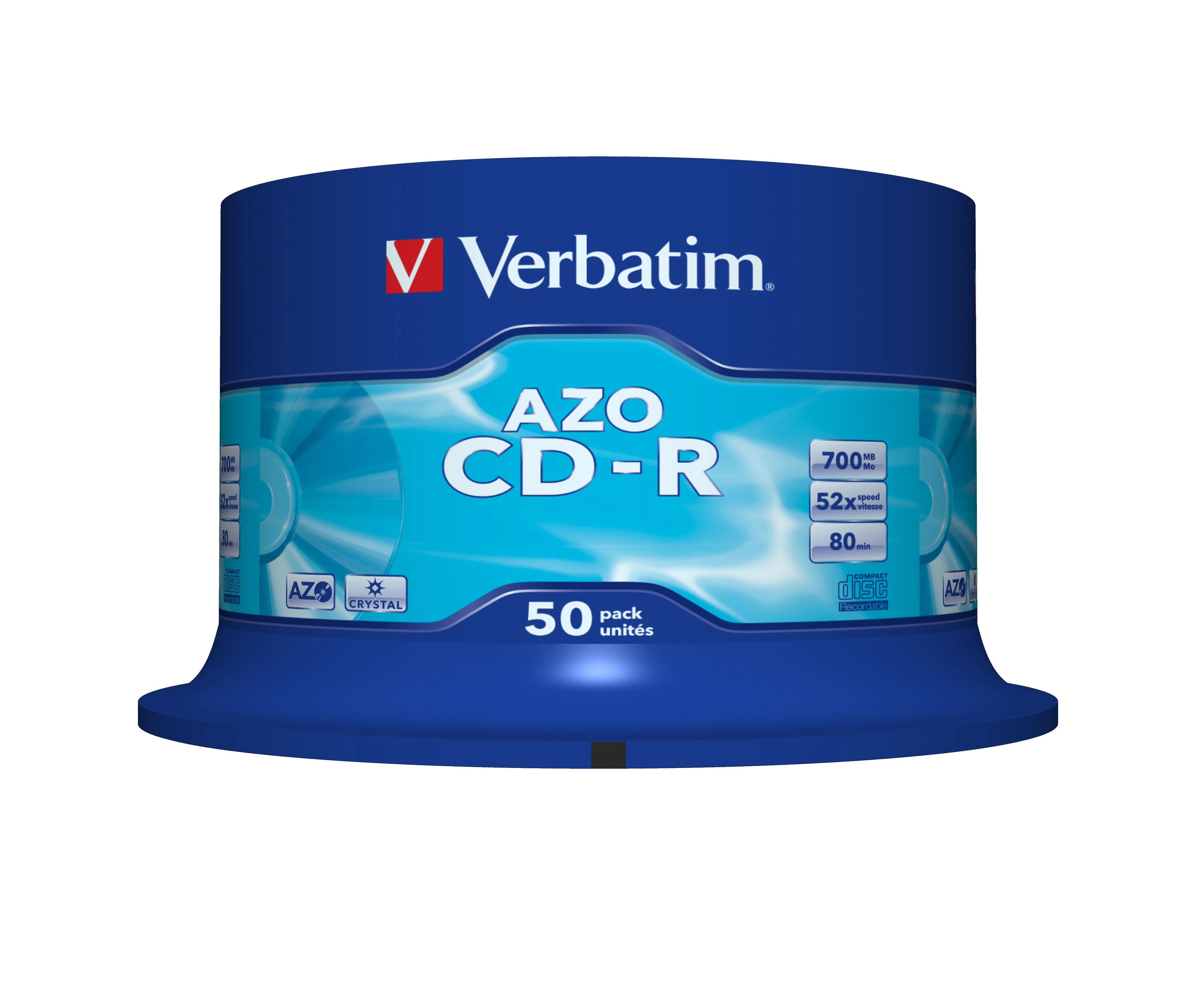 Verbatim CD-R AZO Crystal 0,7 GB, 52 x 50 Pakuotės velenas