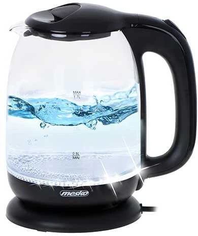 Mesko | Virdulys | MS 1302w | Elektrinis | 2200 W | 1,7 l | Stiklas | 360° sukamasis pagrindas | Baltas