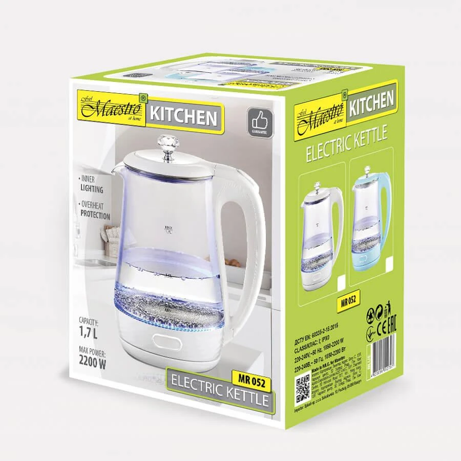 Elektrinis Virdulys - Maestro MR-052 Baltas 1,7 l