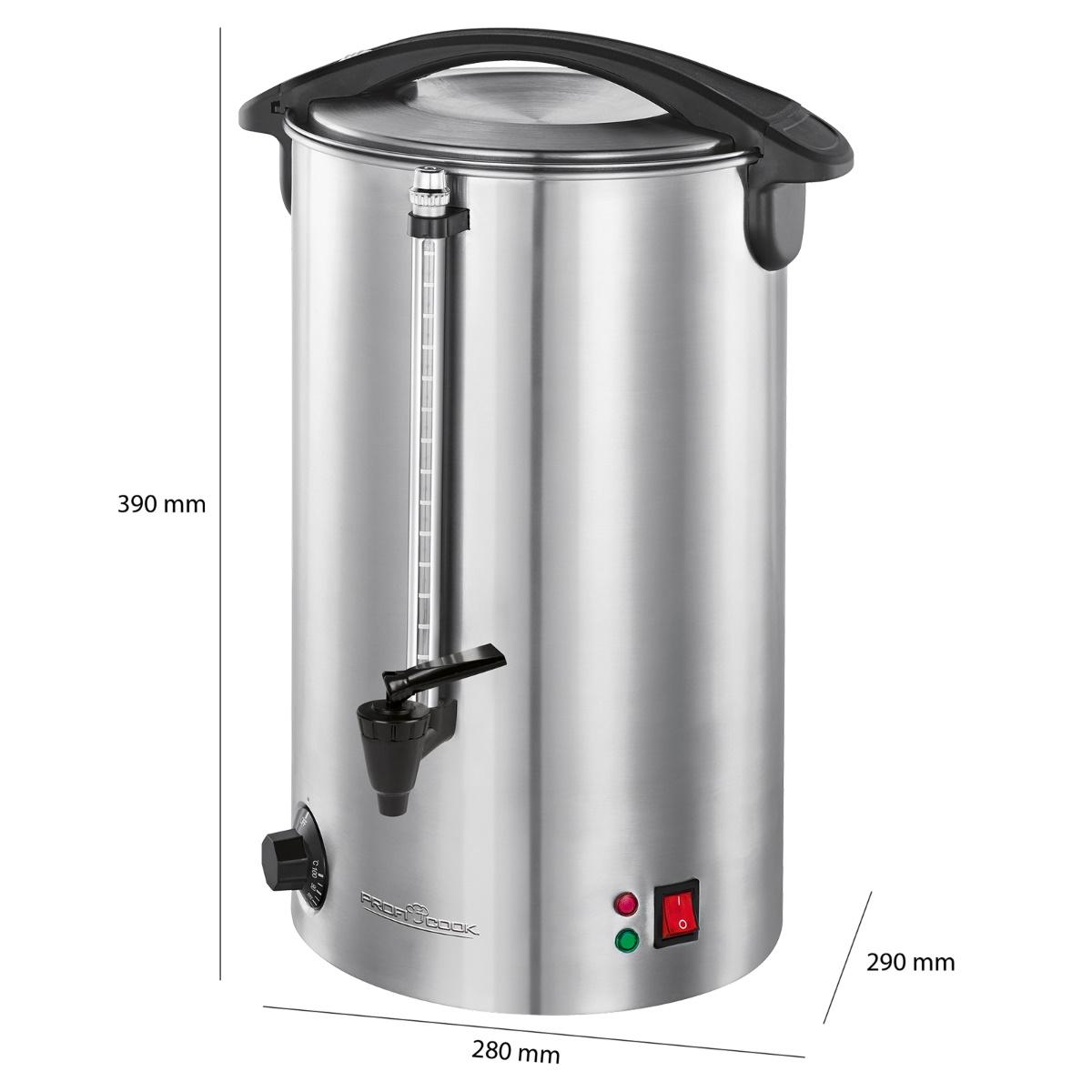 Virdulys Profi Cook ProfiCook karštų gėrimų dozatorius 7 l, 1500 W, nerūdijančiojo plieno, 501196