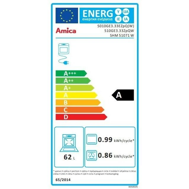 Elektrinė viryklė Amica 510GE3.33ZpQ (W)