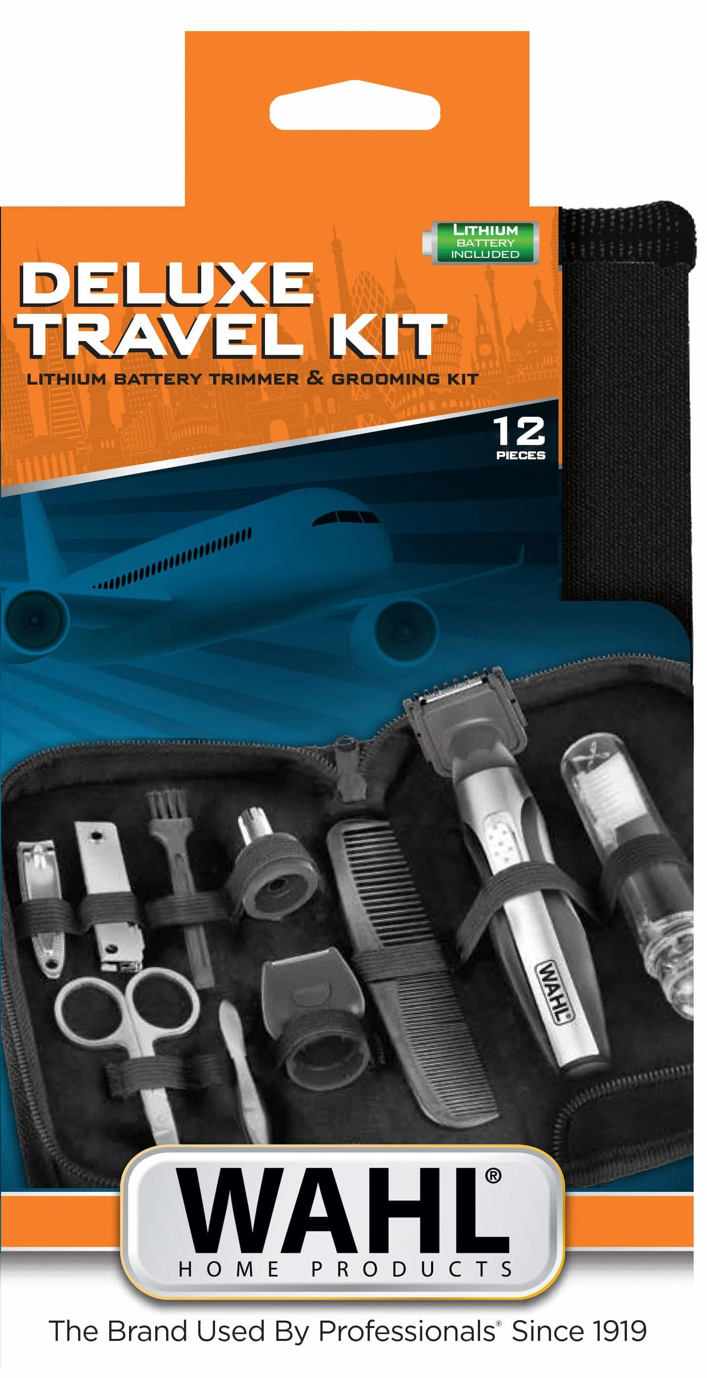Priežiūros rinkinys - Wahl Travel Deluxe Juodas Nerūdijančio Plieno