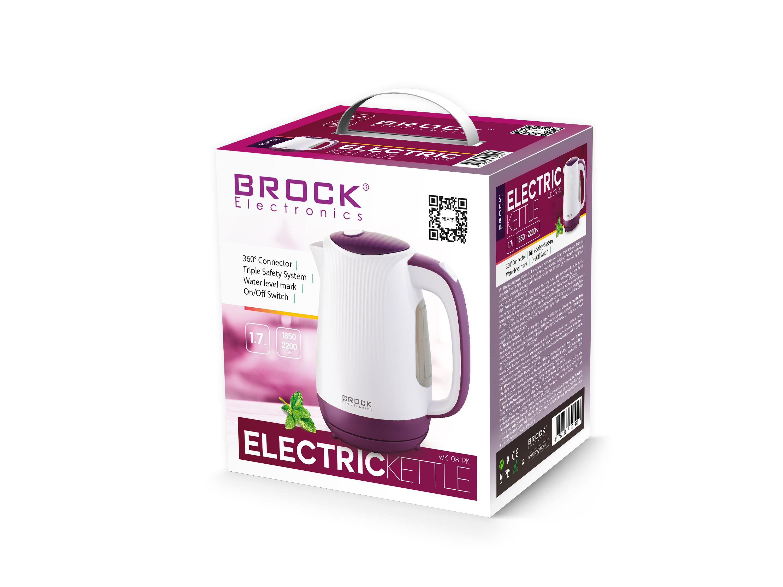 WK 08 PR Elektrinis virdulys BROCK WK 08 PR 1,7L, 1850-2000W