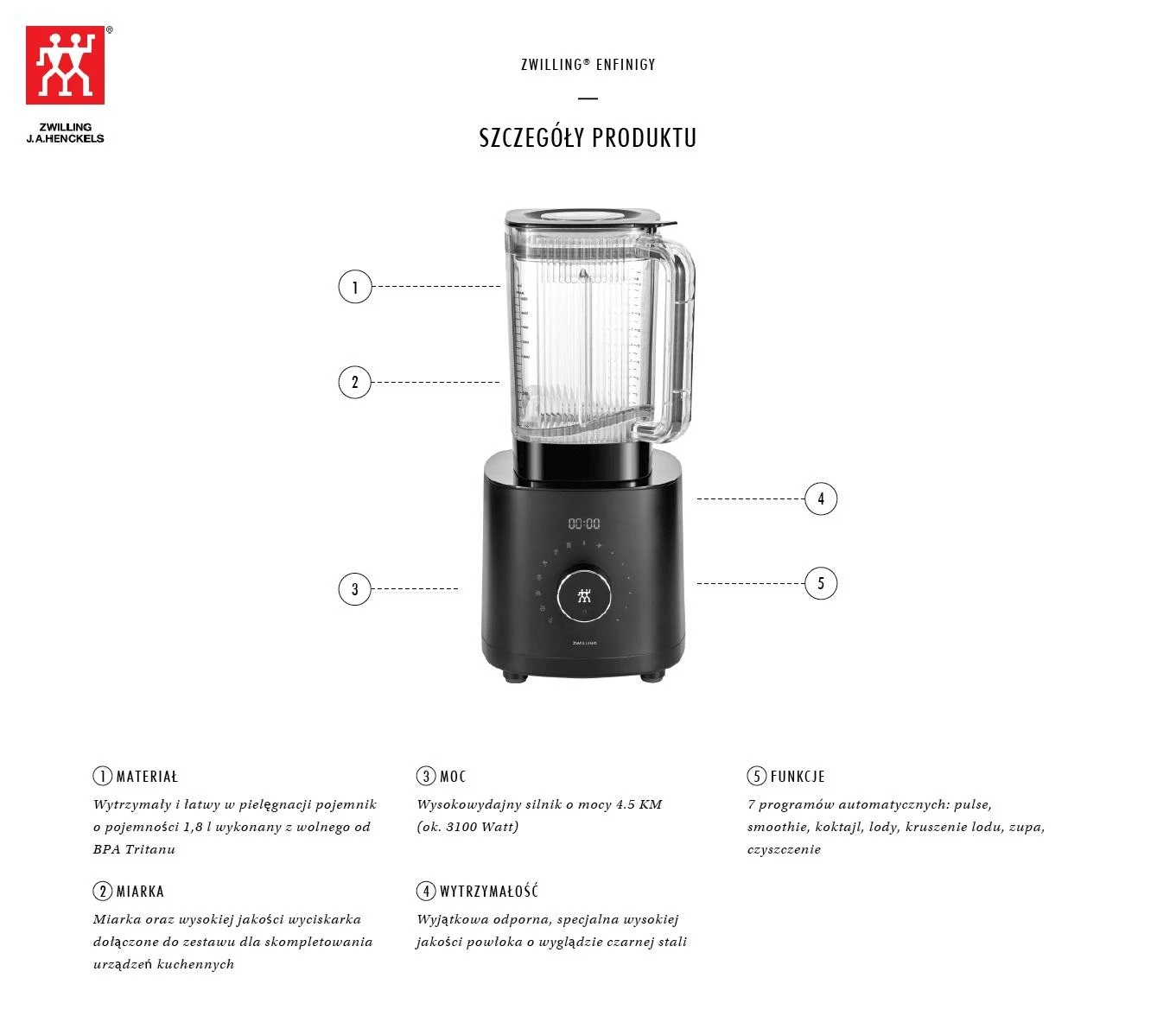Zwilling Power Blender Pro Enfinigy Kokteilinė, juodos spalvos (53001-001-0)