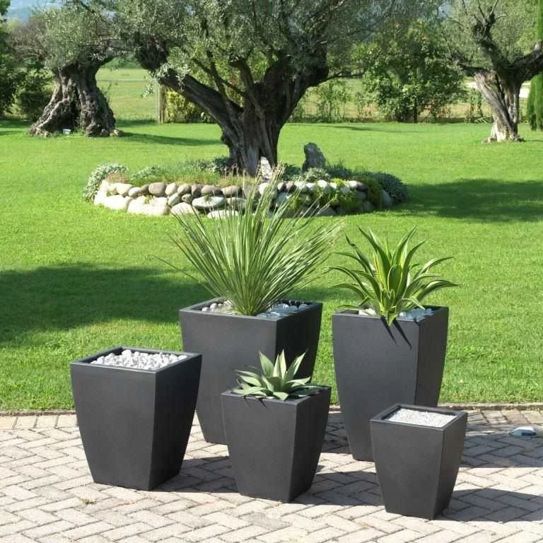 Teraplast Italija Teraplast 33x33x41cm vazonas Quadro Veneto 40, antracito spalvos