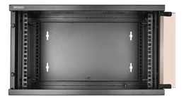 19 "spintelė, 6U, 540x450mm, tvirtinama prie sienos arba pastatoma, stiklinės durys DELTACO / 19-5406B