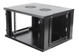 19 "spintelė, 6U, 540x450mm, tvirtinama prie sienos arba pastatoma, stiklinės durys DELTACO / 19-5406B