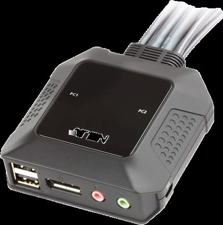 ATEN 2-port KVM jungiklis su laidais