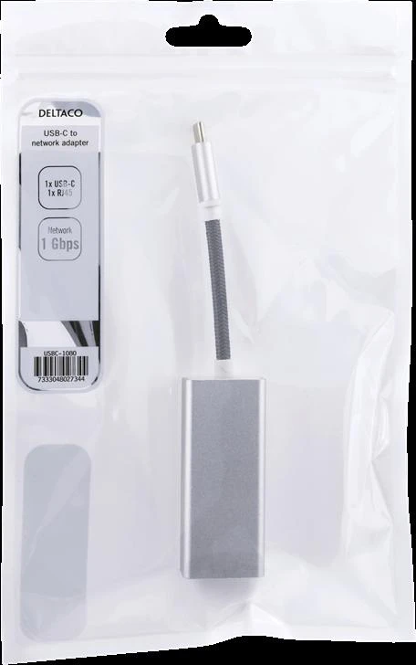 Deltaco USB-C į RJ45 adapteris pakuotėje