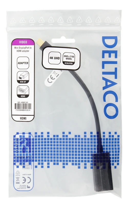 Deltaco perėjimas DP į HDMI pakuotėje