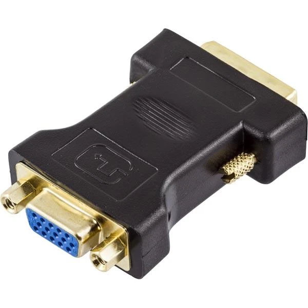 DVI-A male į VGA female adapteris su metaliniais fiksatoriais