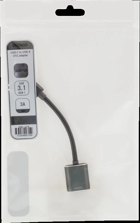 Deltaco USB-C - USB-A adapteris pakuotėje