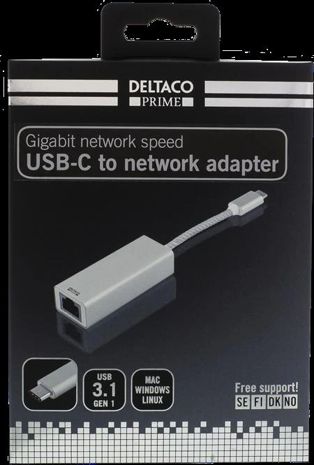 Deltaco Prime USB-C į tinklo adapterį pakuotė