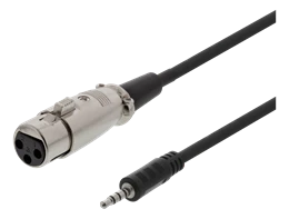 Deltaco XLR į 3.5mm kabelis jungtys