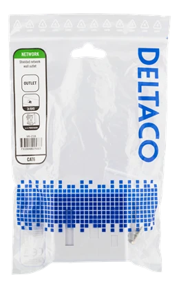 Apsaugoto tinklo lizdas,UTP 2xRJ45, Cat6 DELTACO baltas / VR-218