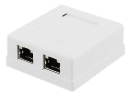 Apsaugoto tinklo lizdas,UTP 2xRJ45, Cat6 DELTACO baltas / VR-218