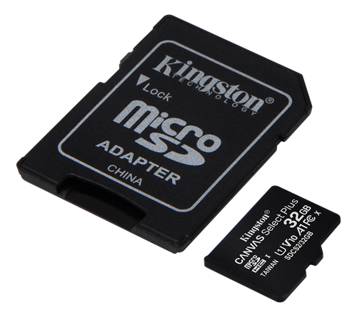 Atminties kortelė Kingston Canvas Select Plus UHS-I 32 GB Micro SDHC Flash atminties klasė 10 SD Adapteris