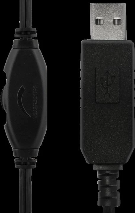 Deltaco ausinių USB jungtis ir laido valdymo pultelis