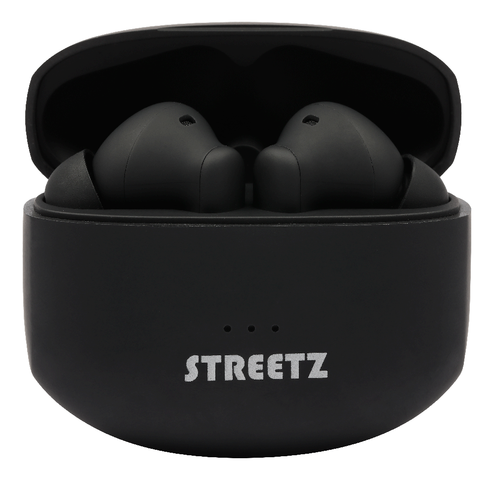 Ausinės į ausis STREETZ True Belaidės Stereo, ANC, matinė juoda / TWS-116