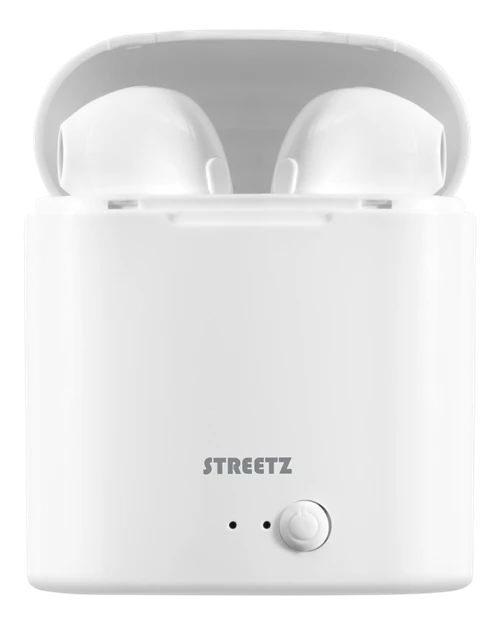 Ausinės STREETZ True Belaidės, 350 mAh su dėžute, BT5 baltos / TWS-0008