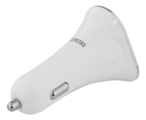 Auto įkroviklis DELTACO 5,2A, 3xUSB, baltas/sidabrinis / USB-CAR102