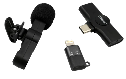Belaidis vlogging mikrofonas DELTACO USB-C/Lightning, 1-pack / VLOG-100
