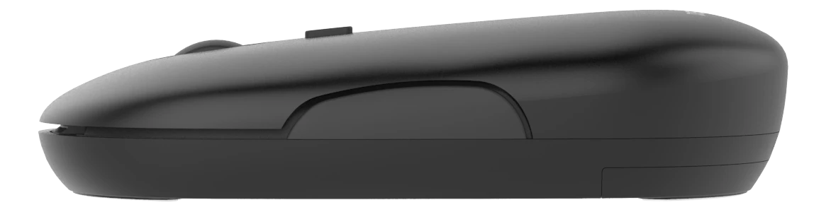 Bevielė plokščia tyli pelė DELTACO 1600 DPI, USB imtuvas, 4 mygtukai, tamsiai pilka / MS-803
