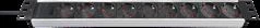 Brennenstuhl Alu-Line, 9xCEE 7/4 socket, 1xCEE 7/7 connection, 19 "1U, 2m cable, juodas / sidabrinis 1390007009 / GT-651