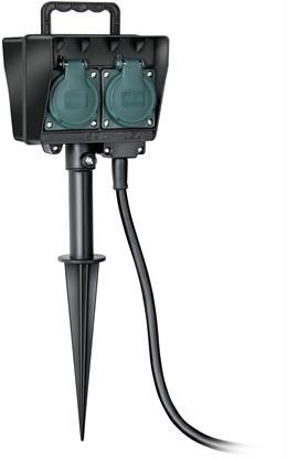 Brennenstuhl, lauko prailgintuvas 2 xCEE 7/4, 1x CEE 7/7, 1.5m, įžemintas, IP44, juodas/ žalias 1154440 / GT-515 2