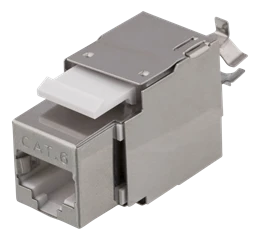 Cat6" ekranuotas "Keystone" lizdas, LSA / 110 jungtis, plastikinis, 180 DELTACO balta/metalo / MD-119