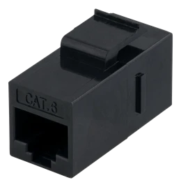 Cat6 "Keystone" jungtis, neekranuota, 2xRJ45, plastikinė, 180 DELTACO juoda / MD-125