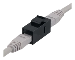 Cat6 "Keystone" jungtis, neekranuota, 2xRJ45, plastikinė, 180 DELTACO juoda / MD-125