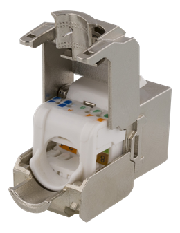 Cat6A ekranuotas "Keystone" lizdas, stalviršio gnybtas, plastikinis DELTACO / MD-121