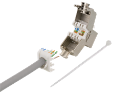 Cat6A ekranuotas "Keystone" lizdas, stalviršio gnybtas, plastikinis DELTACO / MD-121