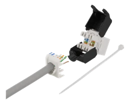 Cat6A "Keystone" lizdas, tuščio skląsčio jungtis, plastikinis DELTACO baltas / MD-120