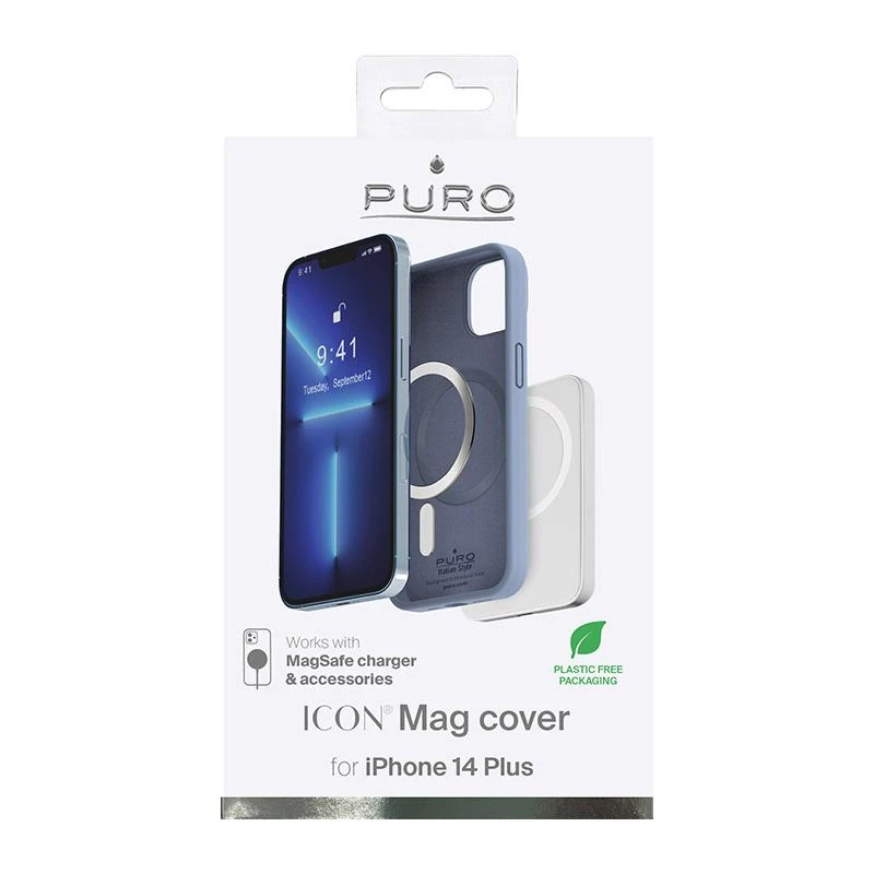 PURO ICON MAG MagSafe dėklas skirtas Apple iPhone 14 Max, mėlynas