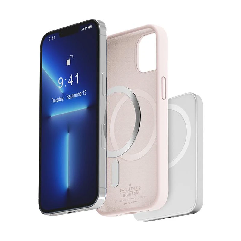 PURO ICON MAG MagSafe dėklas skirtas Apple iPhone 14 Plus, rožinis