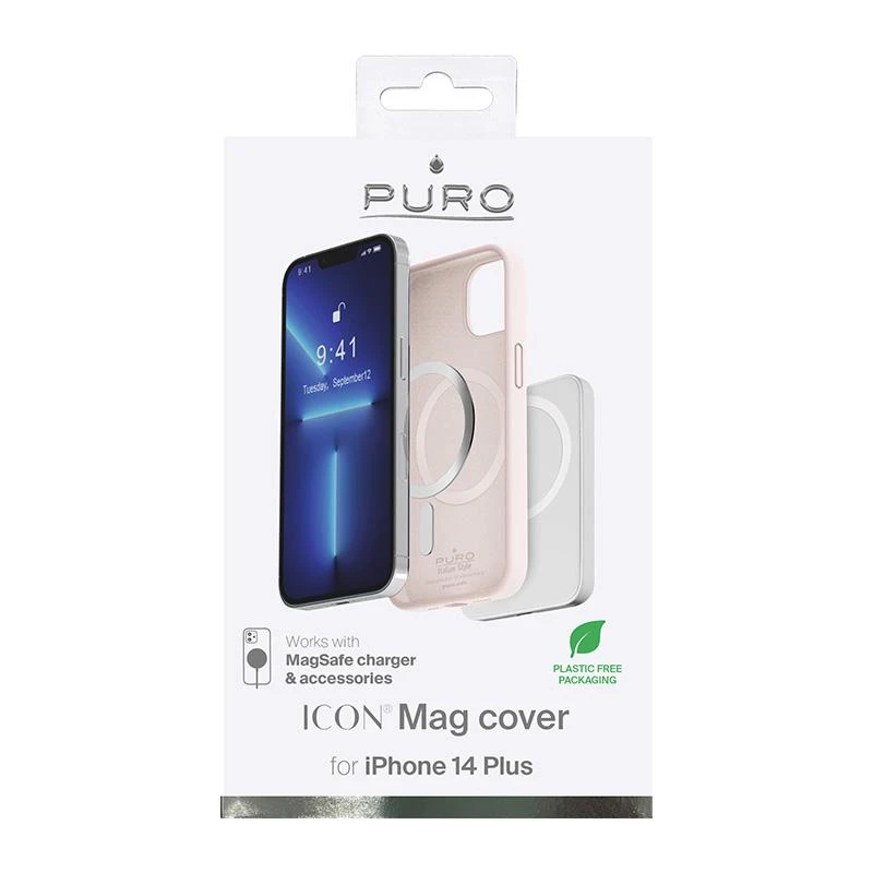 PURO ICON MAG MagSafe dėklas skirtas Apple iPhone 14 Plus, rožinis