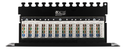 DELTACO 10-PATCH16 Patch Panel, 12 Ports, Cat6, UTP, Juodas / 10-PATCH16