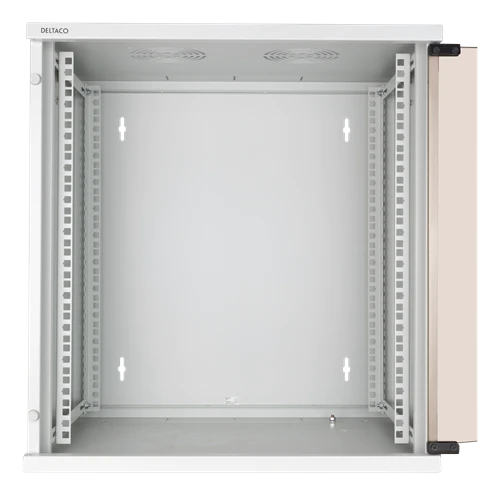 DELTACO 19 colių spintelė, 12U, 540x450mm, stovima arba sieninė, stiklinė