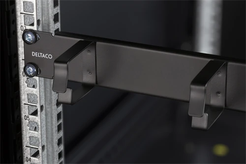 DELTACO 19 "cable handler, metal, 5 loops, 1U, juodas / 19-15