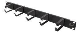DELTACO 19 "cable handler, metal, 5 loops, 1U, juodas / 19-15