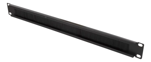 DELTACO 19 "kabelių panelė su šepečiu, metalinė/nailoninė, 1U, juoda