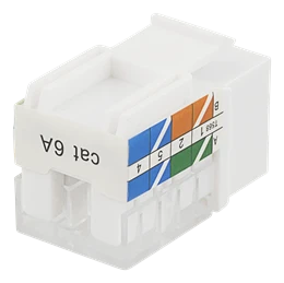 DELTACO Cat6A Keystone lizdas, LSA / 110 termination, plastikinis , 90, baltas / MD-124
