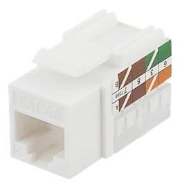 DELTACO Cat6A Keystone lizdas, LSA / 110 termination, plastikinis , 90, baltas / MD-124