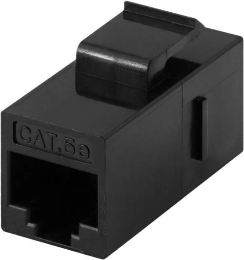 DELTACO Jungtis, skirta montuoti ant rakto, UTP (neekranuota) Cat5e, ho-ho, juodas / 396-8