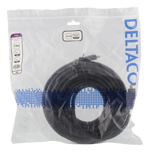 Deltaco 15m HDMI laidas pakuotėje