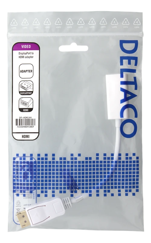 Deltaco DisplayPort į HDMI adapteris originalioje pakuotėje